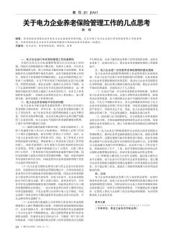 关于电力企业养老保险管理工作的几点思考