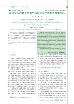 電網(wǎng)企業(yè)視角下的電力市場(chǎng)交易主體利益模型分析