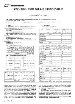 某写字楼项目空调冷热源系统方案经济技术比较