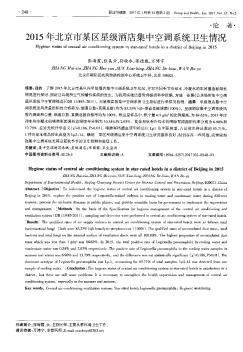 2015年北京市某区星级酒店集中空调系统卫生情况