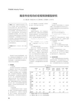 南京市住宅均价宏观预测模型研究