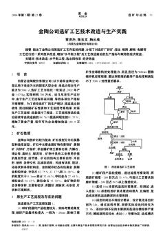 金陶公司選礦工藝技術(shù)改造與生產(chǎn)實(shí)踐