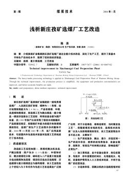 浅析新庄孜矿选煤厂工艺改造