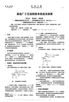 某选厂工艺流程技术改造及效果