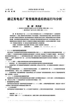 通辽发电总厂发变组改造后的运行与分析