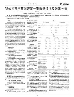 我公司常压蒸馏装置一期改造情况及效果分析