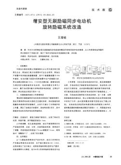 增安型無刷勵磁同步電動機(jī)旋轉(zhuǎn)勵磁系統(tǒng)改造