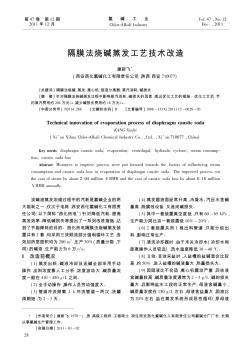 隔膜法燒堿蒸發(fā)工藝技術(shù)改造