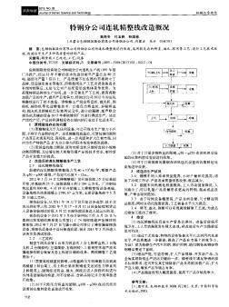 特鋼分公司連軋精整線改造概況