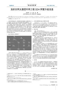 淺析農網光通信環(huán)網工程SDH網管升級改造
