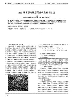 抽水站水泵汽蚀原因分析及技术改造