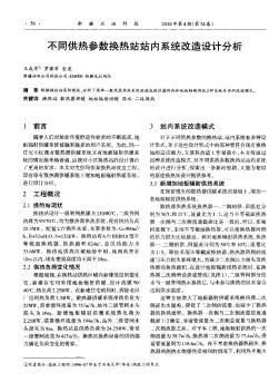 不同供熱參數(shù)換熱站站內(nèi)系統(tǒng)改造設(shè)計分析