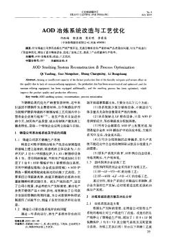 AOD冶炼系统改造与工艺优化