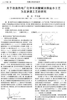 关于改造热电厂化学车间酸碱法除盐水工艺为反渗透工艺的研究