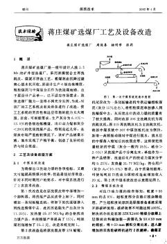 蔣莊煤礦選煤廠工藝及設備改造