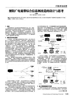 溧阳广电宽带综合信息网改造的设计与思考