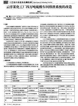 云浮某化工厂四万吨硫酸车间排渣系统的改造