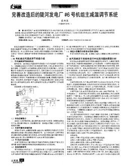 完善改造后的陡河發(fā)電廠#6號機組主減溫調節(jié)系統(tǒng)