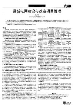 县城电网建设与改造项目管理