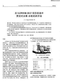 在LOWER OLT项目改造中贯流式水泵-水轮机的开发