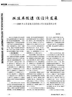 抓技术改造 促经济发展——2005年江苏省重点技改竣工项目效益情况分析