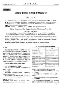 純凝發(fā)電機組供熱改造方案探討