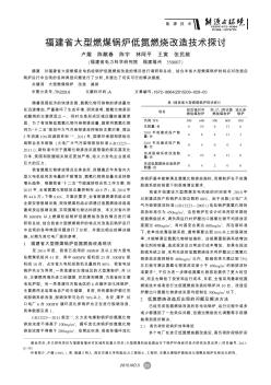 福建省大型燃煤鍋爐低氮燃燒改造技術(shù)探討