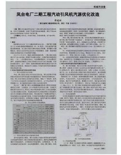 凤台电厂二期工程汽动引风机汽源优化改造