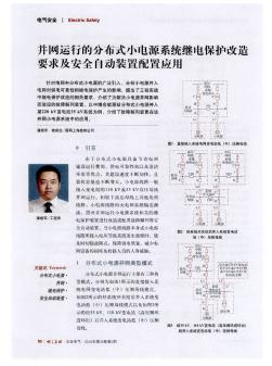 并网运行的分布式小电源系统继电保护改造要求及安全自动装置配置应用