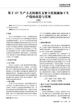 基于JIT生产方式的液压支架立柱机械加工生产线的改造与实现