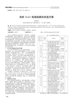 浅析10kV电缆线路的改造方案