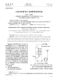 乙炔冷卻塔PLC自控聯(lián)鎖系統(tǒng)改造