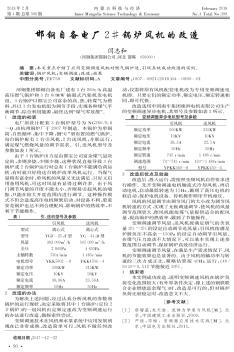 邯鋼自備電廠2#鍋爐風(fēng)機的改造