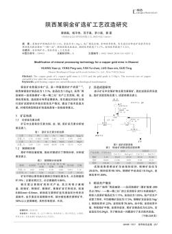 陜西某銅金礦選礦工藝改造研究