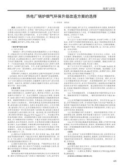 热电厂锅炉烟气环保升级改造方案的选择