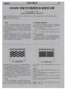 350MW直接空冷机组给水泵配置分析