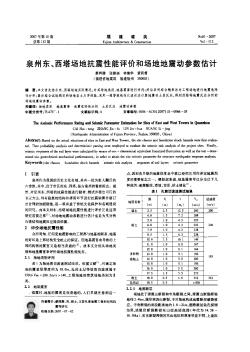 泉州东、西塔场地抗震性能评价和场地地震动参数估计