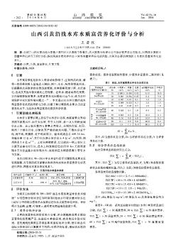 山西引黄沿线水库水质富营养化评价与分析