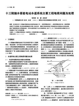 十三陵抽水蓄能电站水道系统主要工程地质问题及处理