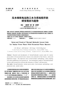 压水堆核电站热工水力系统程序的研发现状与趋势