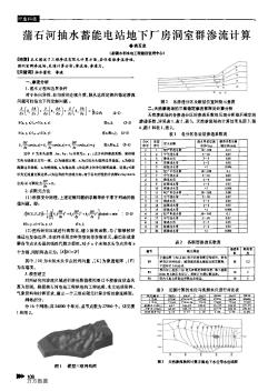 蒲石河抽水蓄能電站地下廠房洞室群滲流計(jì)算