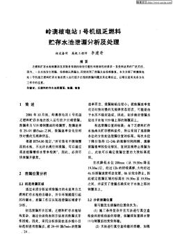 岭澳核电站1号机组乏燃料贮存水池泄漏分析及处理