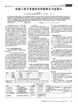 铁路工程天然建筑材料勘察及试验要点