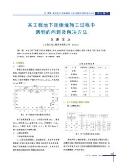 某工程地下连续墙施工过程中遇到的问题及解决方法