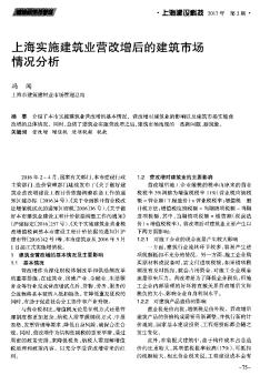 上海实施建筑业营改增后的建筑市场情况分析