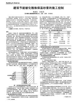 建筑节能玻化微珠保温砂浆的施工控制