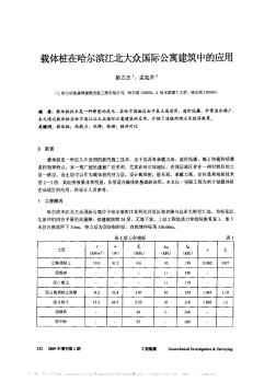 载体桩在哈尔滨江北大众国际公寓建筑中的应用