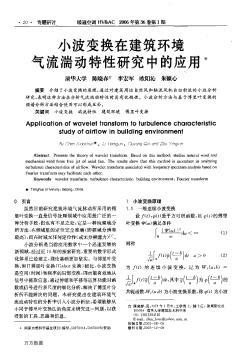 小波变换在建筑环境气流湍动特性研究中的应用