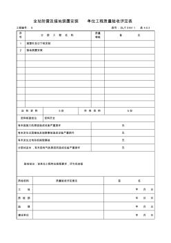 (3)全站防雷及接地裝置安裝單位工程質(zhì)量驗收評定表