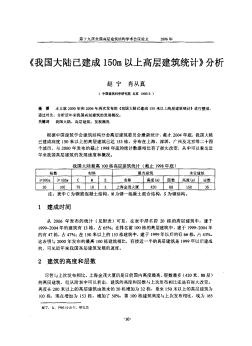 (我国大陆已建成150m以上高层建筑统计》分析